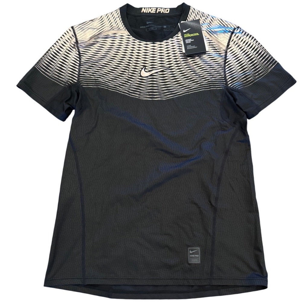 Nike Pro Hypercool Mens Fitted Training Shirt Black Silver 744281-010